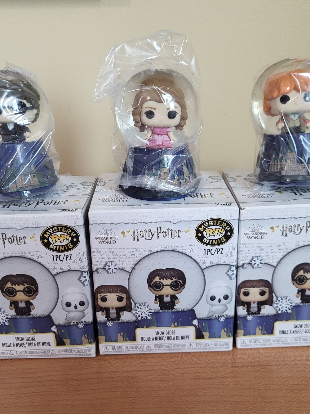 Funko Mystery Snow Globe Harry Potter, Hermione Granger, Ronald Weasly, Set of 3